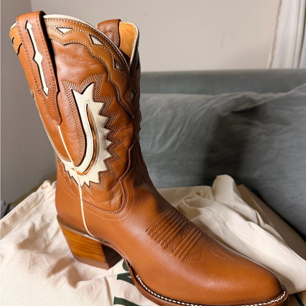 🔥🔥🔥The Jolene  Tecovas Brown Western Cowboy Boots in caramel/bone🔥🔥🔥